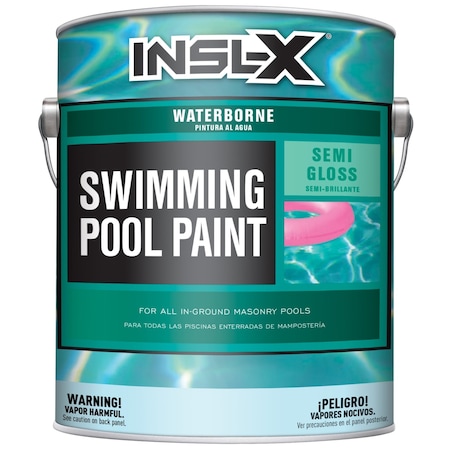 Insl-X By Benjamin Moore Pool Paint, Semi-gloss, Acrylic-Based Base, White, 5 gal WR1010092-01